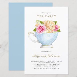 Blume im Teacup Teatro Party Einladung