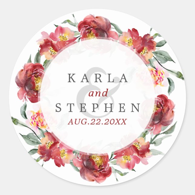 Blume im Tiefgarten Kranz Runder Aufkleber (Vorderseite)