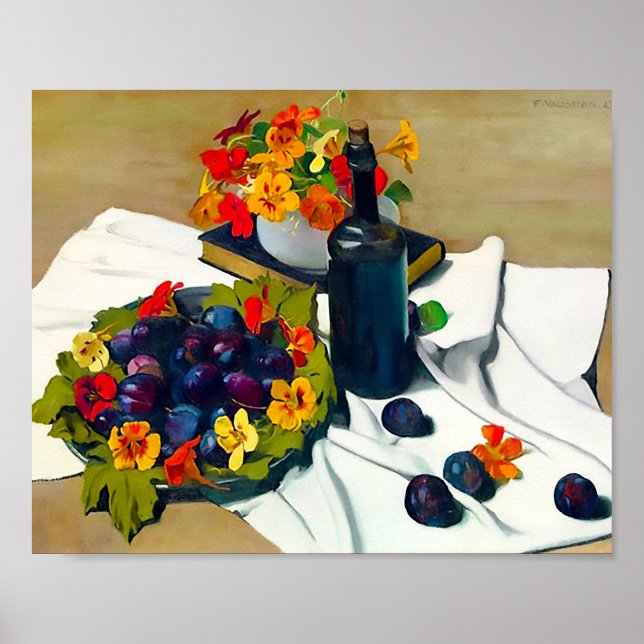 Blume im Vase 1923 von Felix Vallotton Poster (Vorne)
