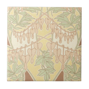 Blume im Vintagen Jugendstil Fliese