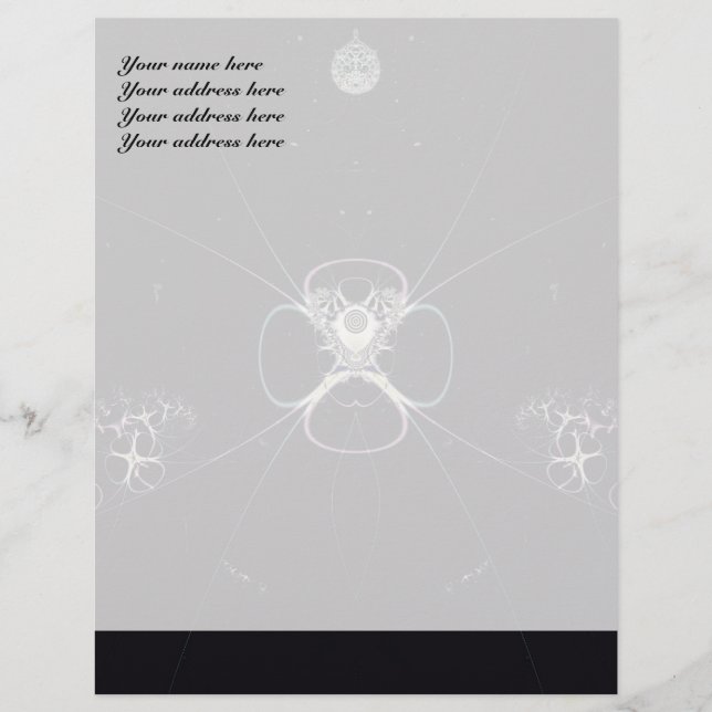 Blume im Weltraumbuchstaben Briefkopf (Vorderseite)