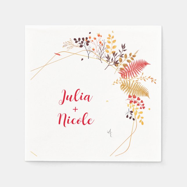 Blume im Wildwald Fern Mushrooms Foliage Serviette (Vorderseite)