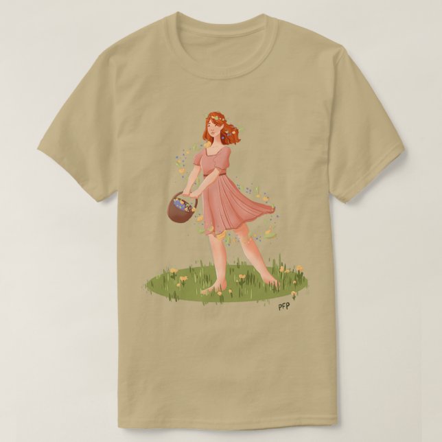 Blume im Wind T-Shirt (Design vorne)