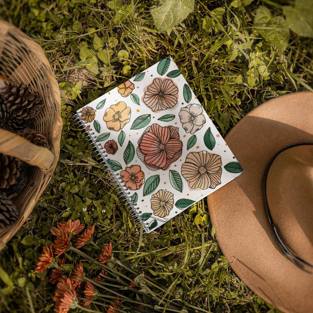 Blume in Aquarell und Tinte - Vintag Notizbuch (Von Creator hochgeladen)