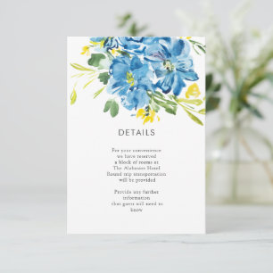 Blume in Aquarellblau - Details Begleitkarte