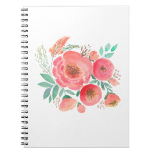 Blume in Aquarellfarbe, Bouquet. Notizblock