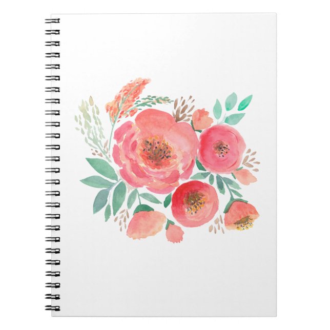 Blume in Aquarellfarbe, Bouquet. Notizblock (Vorderseite)