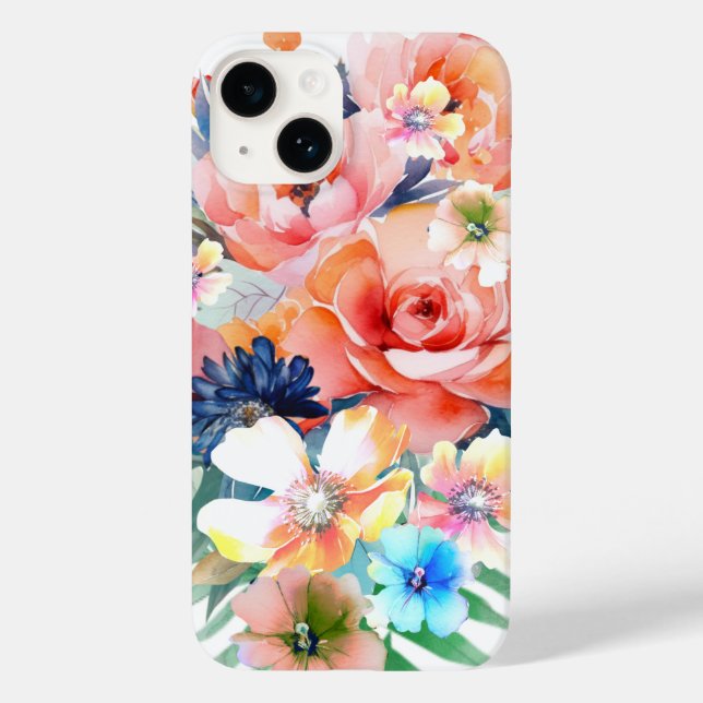 Blume in Aquarellfarbe Case-Mate iPhone 14 Hülle (Rückseite)