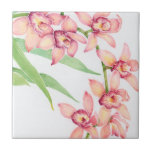 Blume in Aquarellfarbe Fliese<br><div class="desc">Aquarell Rosa Blume Künstler: Tim Oole</div>