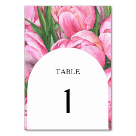 Blume in Aquarellfarbe - Hochzeitsfeier Tischnumme Tischnummer