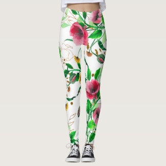 Blume in Aquarellfarbe Leggings