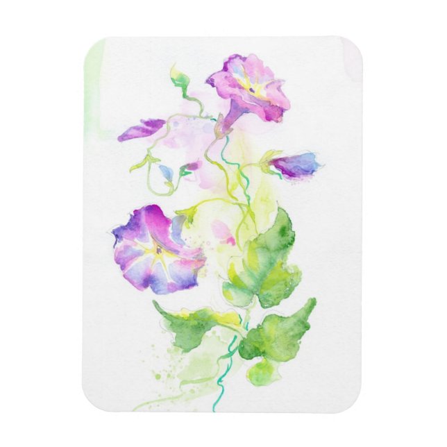 Blume in Aquarellfarbe Magnet (Vertikal)