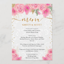 Blume in Aquarellfarbe Menükarte