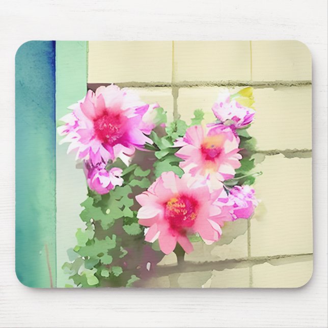 Blume in Aquarellfarbe Mousepad (Vorne)
