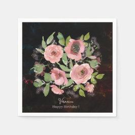 Blume in Aquarellfarbe Serviette