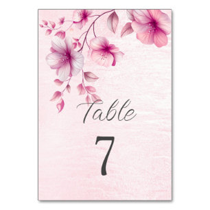 Blume in Aquarellfarbe Tischnummer