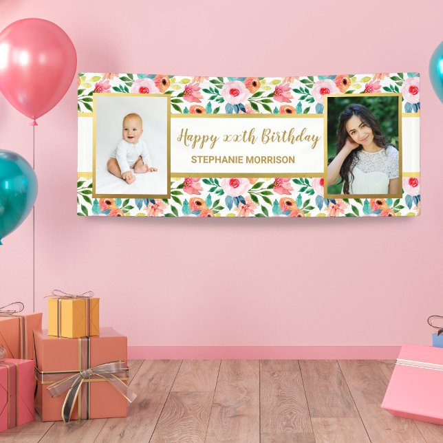 Blume in Aquarellfarben, 2 Foto, benutzerdefiniert Banner (Von Creator hochgeladen)