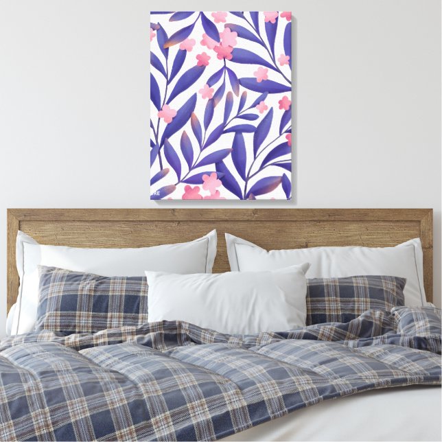 Blume in Aquarellfarben Leinwanddruck (Insitu (Schlafzimmer))