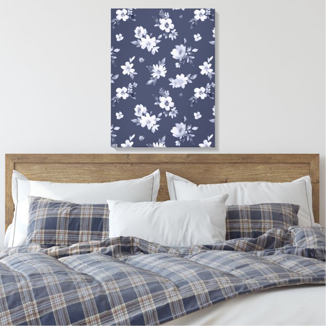Blume in Aquarellfarben Leinwanddruck (Insitu (Schlafzimmer))