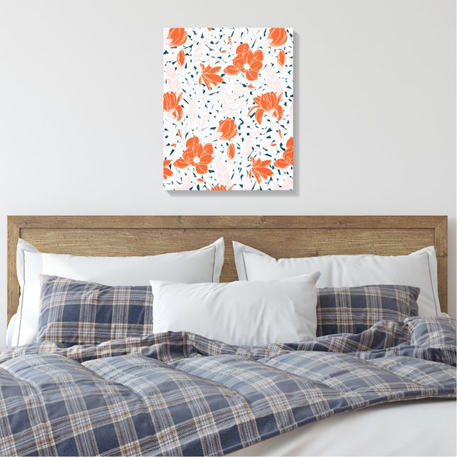 Blume in Aquarellfarben Leinwanddruck (Insitu (Schlafzimmer))