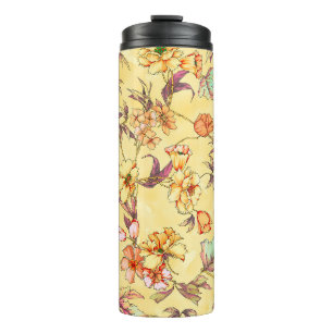 Blume in Aquarellfarben nahtlos Thermosbecher