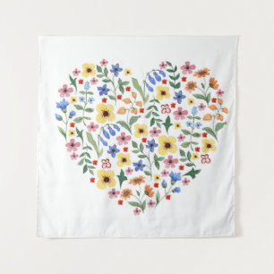 Blume in Aquarellfarben nahtlos Wandteppich