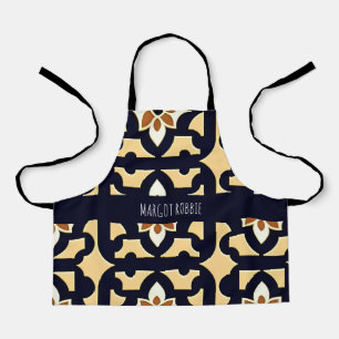 Blume in Beige Botanisches Muster Schürze