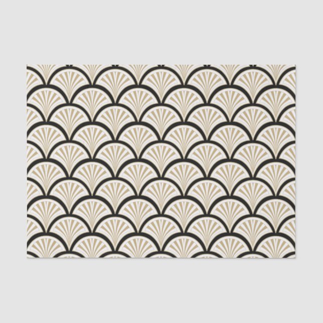 Blume in Beige und Schwarz-Deko Seidenpapier (Vorderseite)