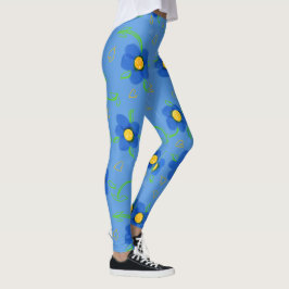 Blume in blau leggings