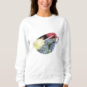 Blume in Blau und Rosa Hydrangea Malerei Sweatshirt