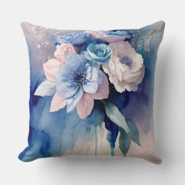 Blume in Blau und Rosa Kissen