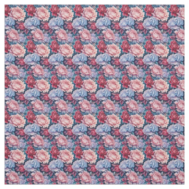 Blume in Blau und Rosa Stoff (Muster)