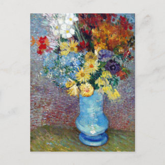 Blume in blauer Vase von Vincent van Gogh Postkarte
