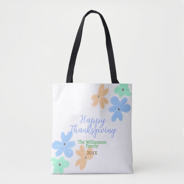 Blume in Blauorange Tasche (Vorderseite)