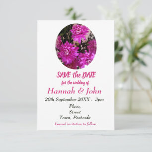 Blume in Blumenrosa Save the Date Foto
