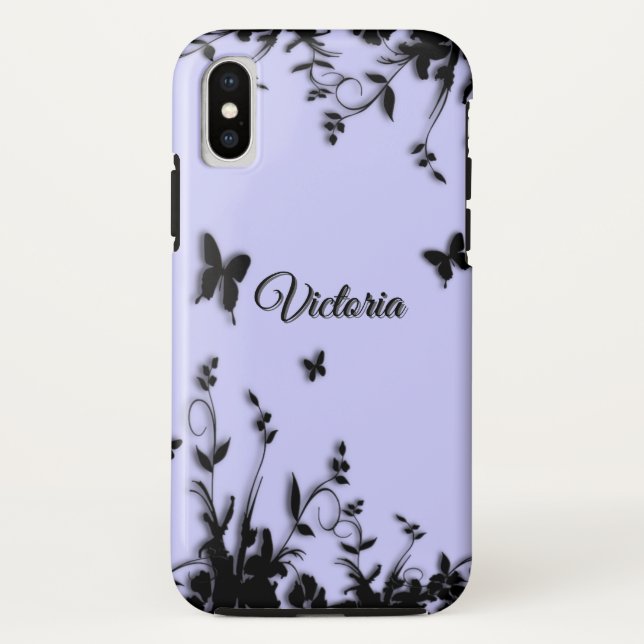 Blume in Butterflies Blue Personal Case-Mate iPhone Hülle (Rückseite)