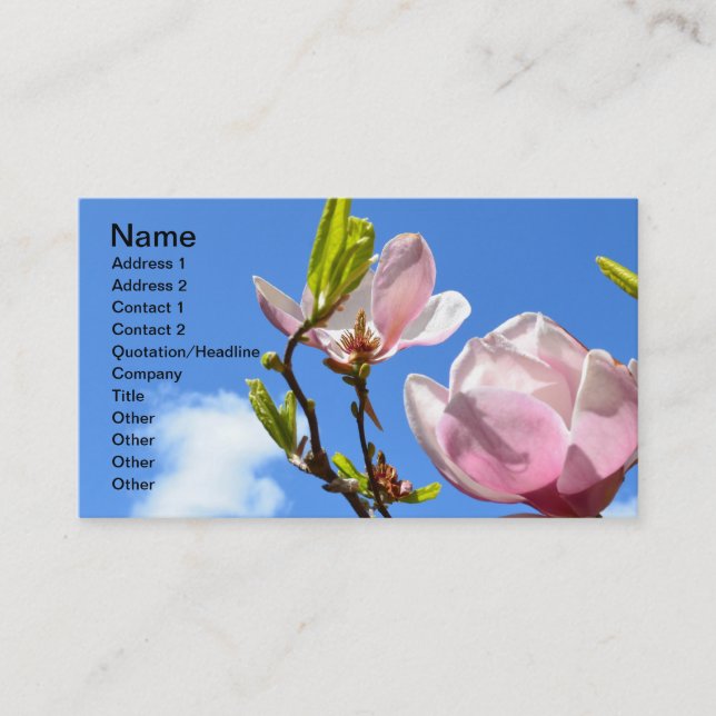 Blume in der Himmel-Geschäfts-Karte Visitenkarte (Vorderseite)