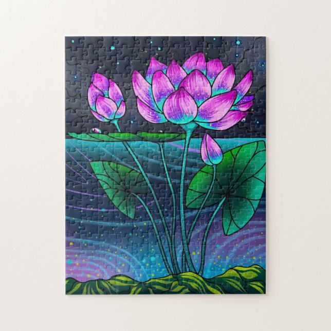 Blume in dunkler Nacht (Vertikal)