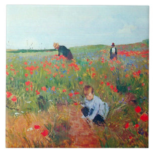 Blume in einem Feld auswählen, Mary Cassatt Fliese