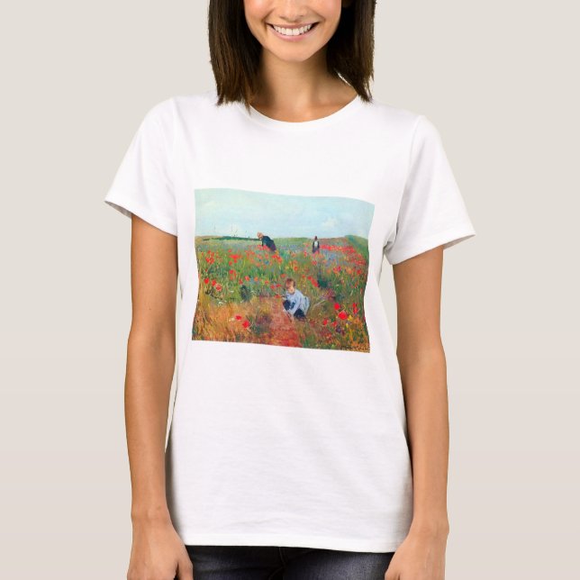 Blume in einem Feld auswählen, Mary Cassatt T-Shirt (Vorderseite)