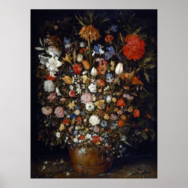Blume in einem Holzschiff Poster (Vorne)