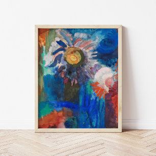 Blume in einer Blauen Vase Fritz Schaefler Poster