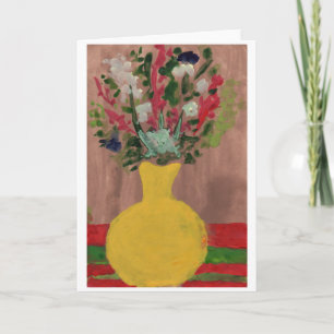 Blume in einer gelben Vase-Notizkarte Karte