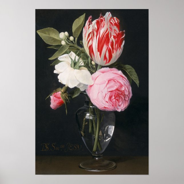 Blume in einer Glasvase Poster (Vorne)