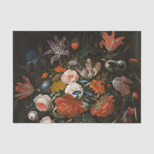 Blume in einer Glasvase von Abraham Mignon Seidenpapier