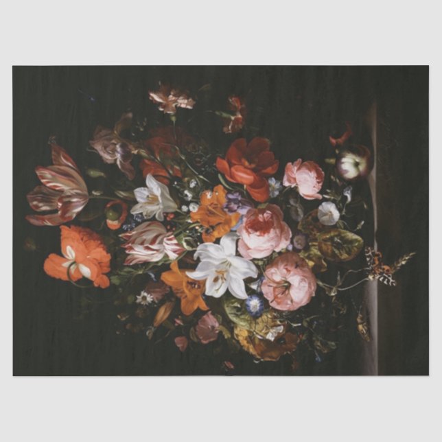 Blume in einer Glasvase von Rachel Ruysch Seidenpapier (Vorderseite)