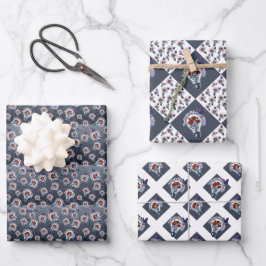 Blume in einer Glühbirne und Schmetterling in Bise Geschenkpapier Set