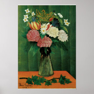 Blume in einer grünen Vase Poster