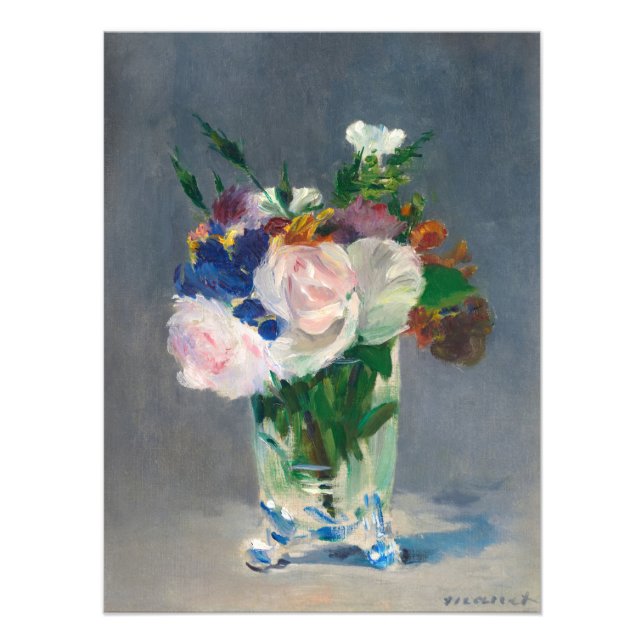 Blume in einer Kristallvase von Edouard Manet Fotodruck (Vorne)