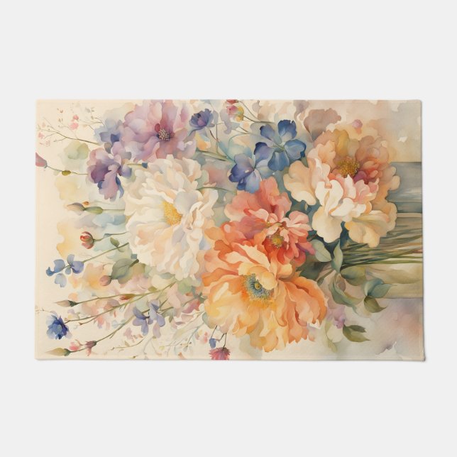 Blume in einer modernen Badematte Fußmatte (Vorderseite)